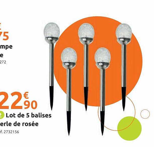 lot de 5 balises perle de rosée