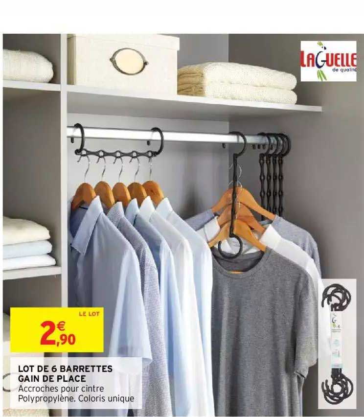 lot de 6 barrettes gain de place