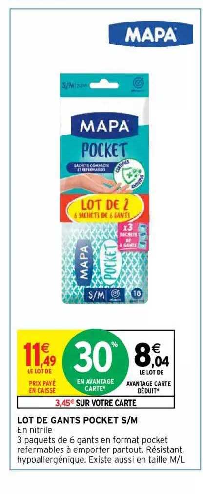 Lot De Gants Pocket S-m