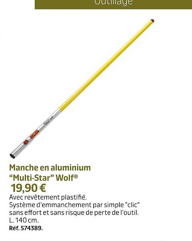 manche en aluminium "multi-star" wolf