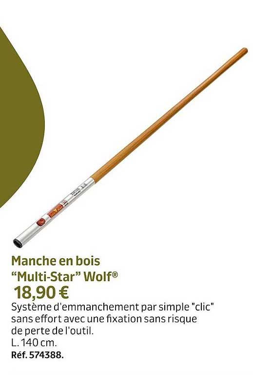 manche en bois "multi-star" wolf