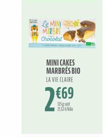 mini cakes marbrés bio