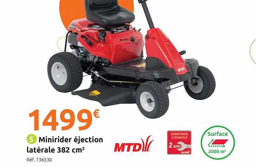 minirider éjection latérale 382 cm3 mtd