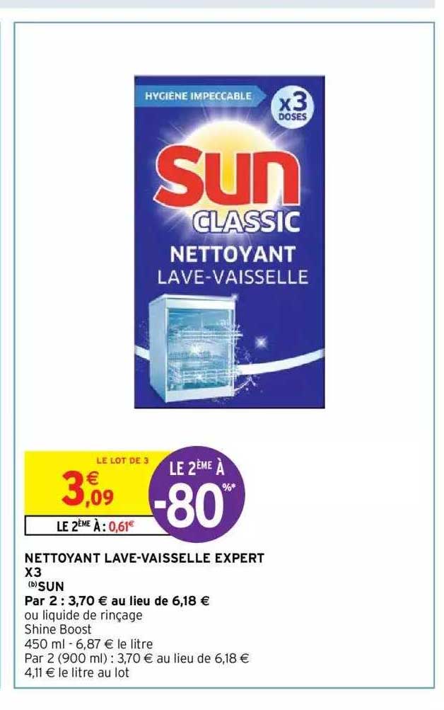 nettoyant lave-vaisselle expert x3 sun