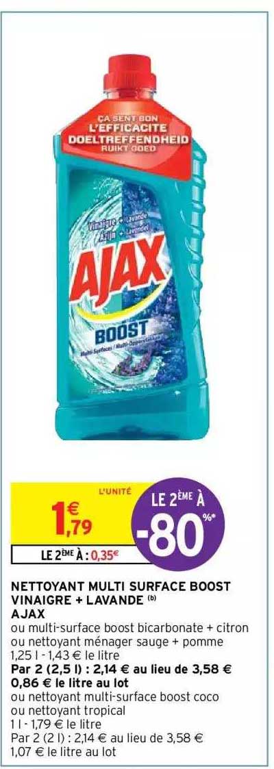 Nettoyant Multi Surface Boost Vinaigre + Lavande Ajax