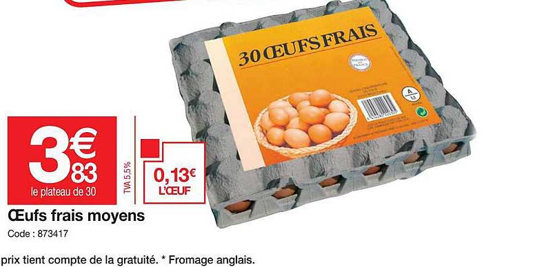oeufs frais moyens