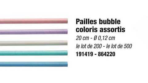 pailles bubble coloris assortis