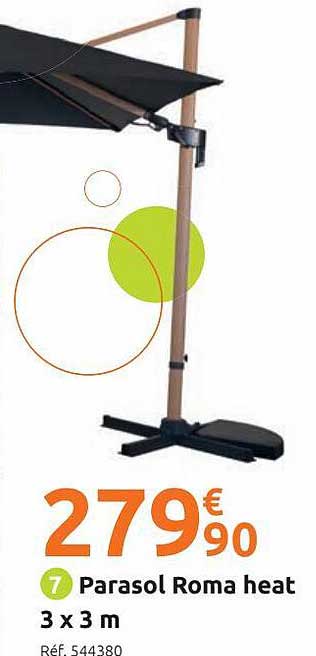 parasol roma heat 3 x 3 m