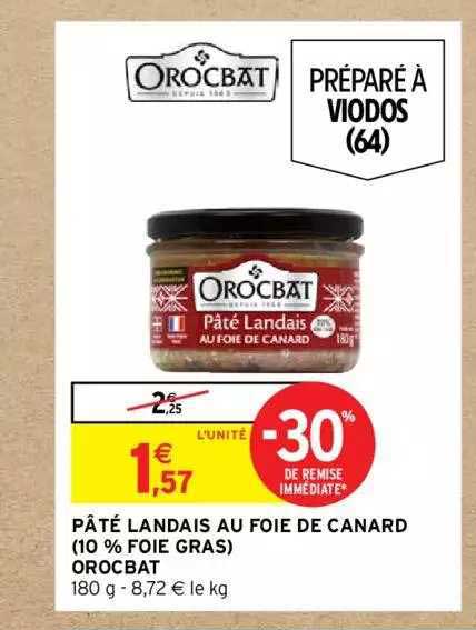 pâté landais au foie de canard (10% foie gras) orocbat