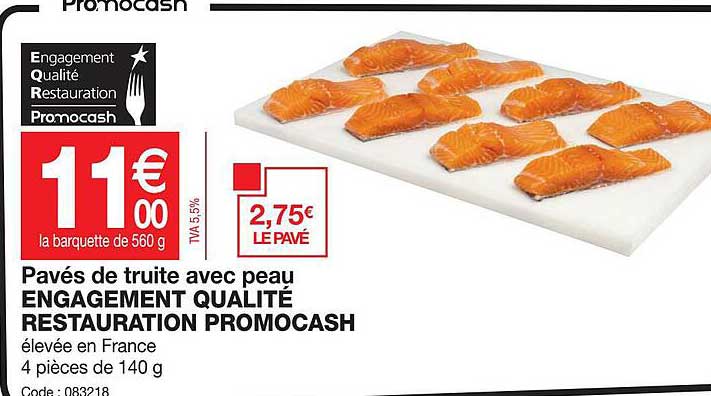 pavés de truite avec peau engagement qualité restauration promocash