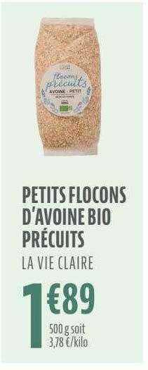 petits flocons d'avoine bio précuits