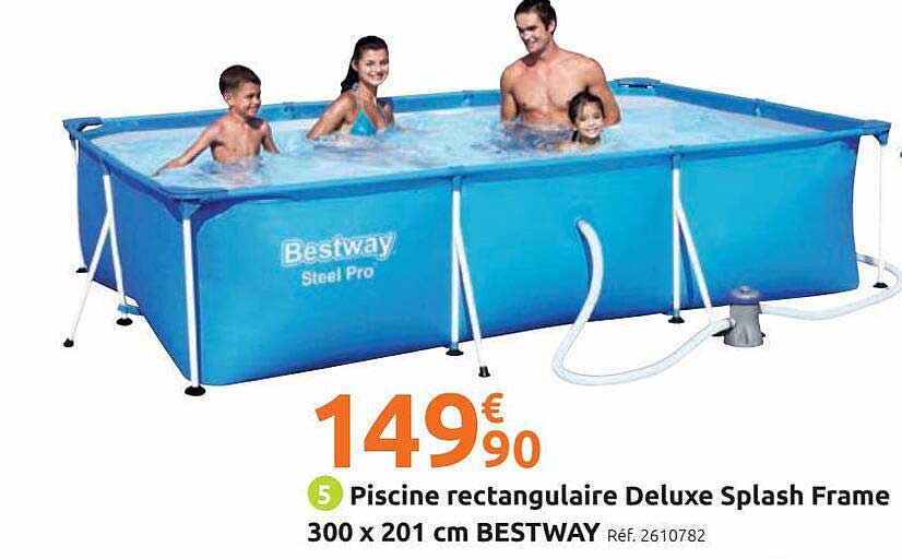 piscine rectangulaire deluxe splash frame 300 x 201 cm beestway