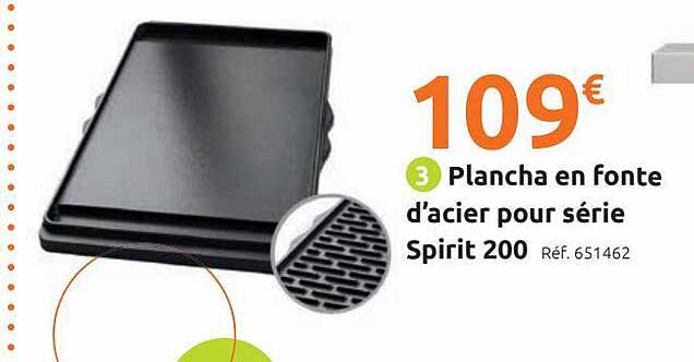 plancha en fonte d'acier pour série spirit 200
