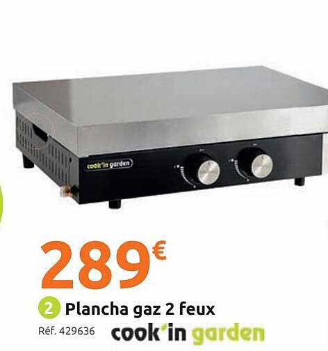 plancha gaz 2 feux cook'in garden
