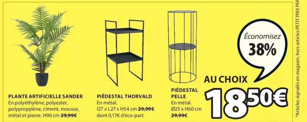 plante artificielle sander, piédestal thorvald, piédestal pelle