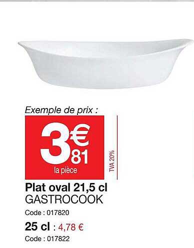 plat oval 21,5 cl gastrocook , 25 cl