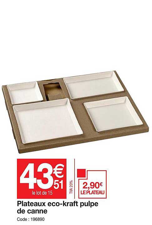 Plateau éco-kraft Pulpe De Canne