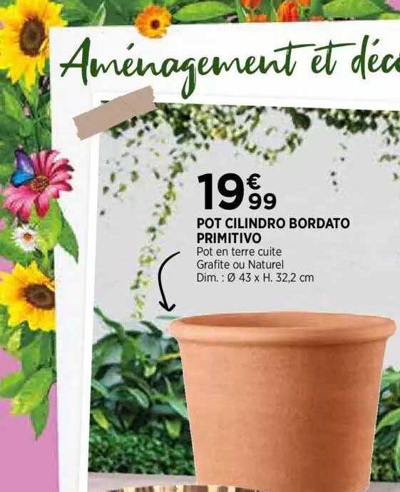 pot cilindro bordato primitivo