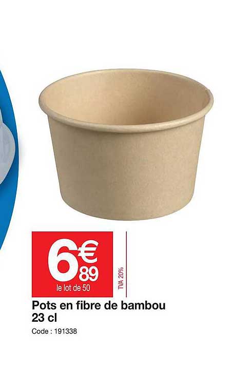 pots en fibre de bambou 23 cl