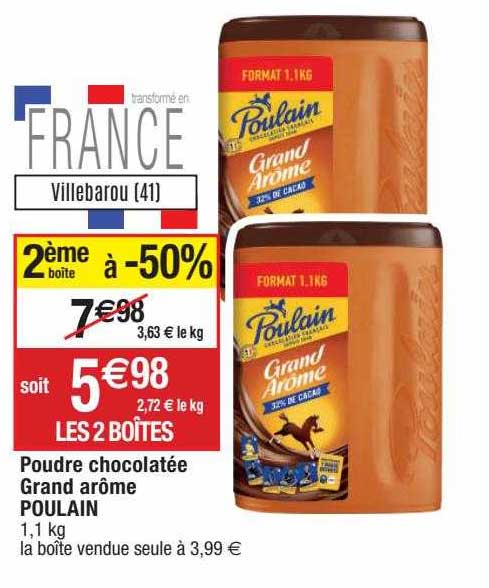 poudre chocolatée grand arôme poulain