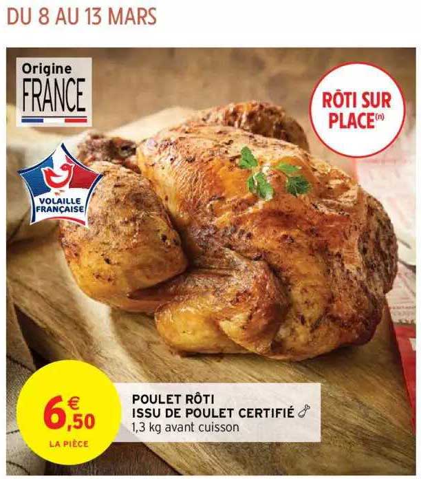 poulet rôti issu de poulet certifié