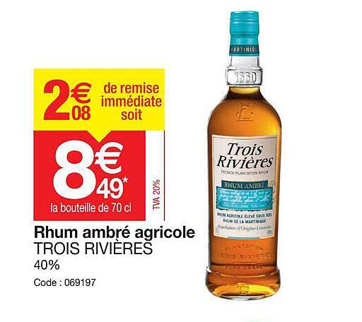 rhum ambré agricole trois rivières