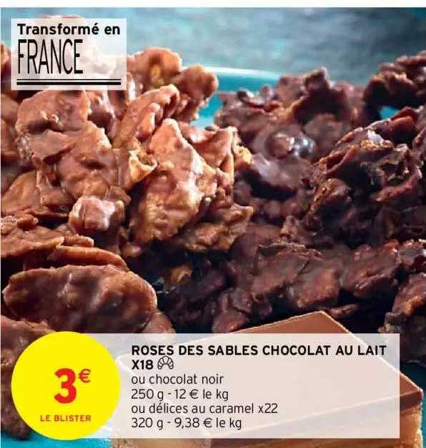 roses des sables chocolat au lait x18