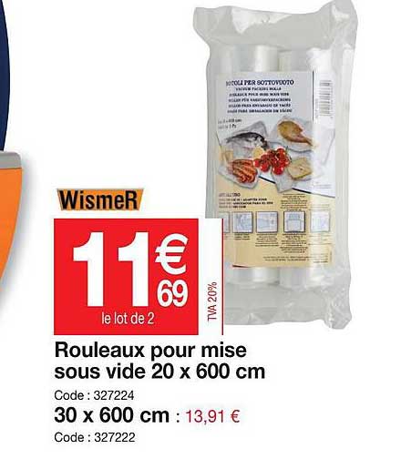 rouleaux pour mise sous vide 20 x 600 cm, 30 x 600 cm