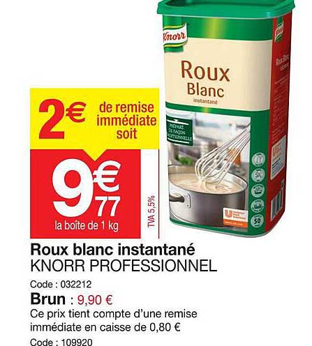 roux blanc instantané knorr professionnel