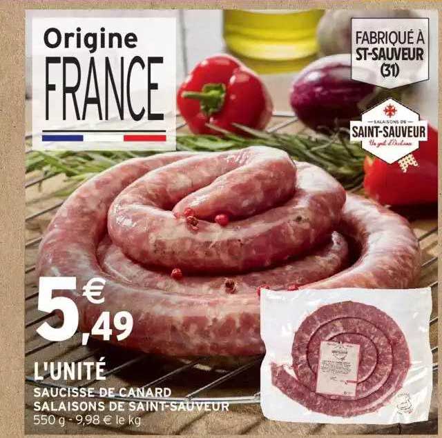 Saucisse De Canard Salaisons De Saint-sauveur