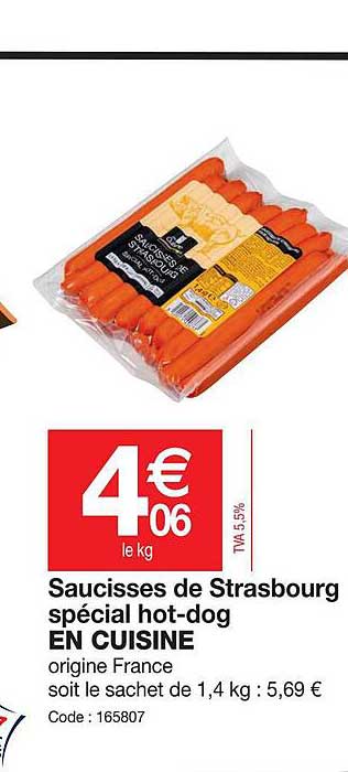saucisses de strasbourg spécial hot-dog en cuisine
