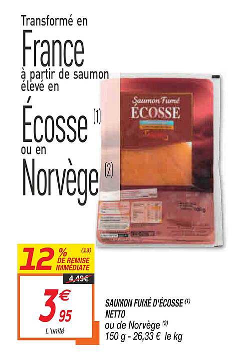 saumon fumé d'écosse netto