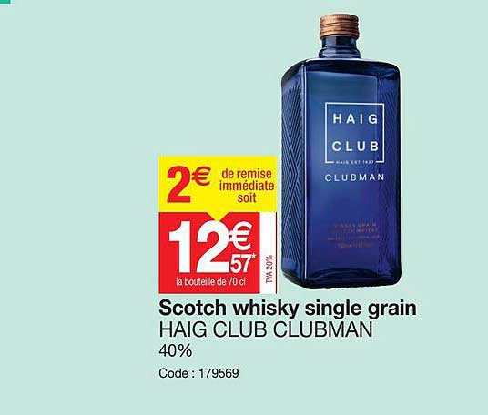 scotch whisky single grain haig club clubman