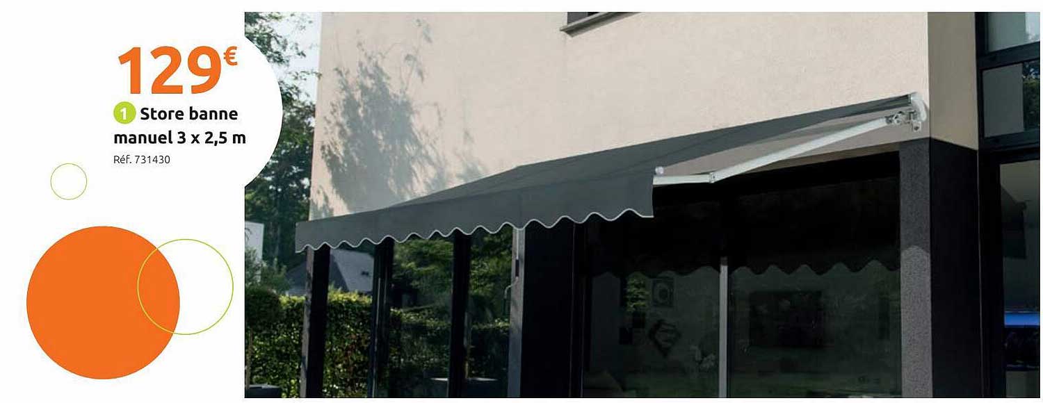 store banne manuel 3 x 2,5 m