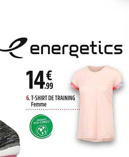 t-shirt de training femme energetics