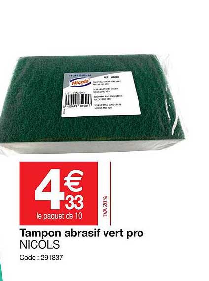 tampon abrasif vert pro nicols