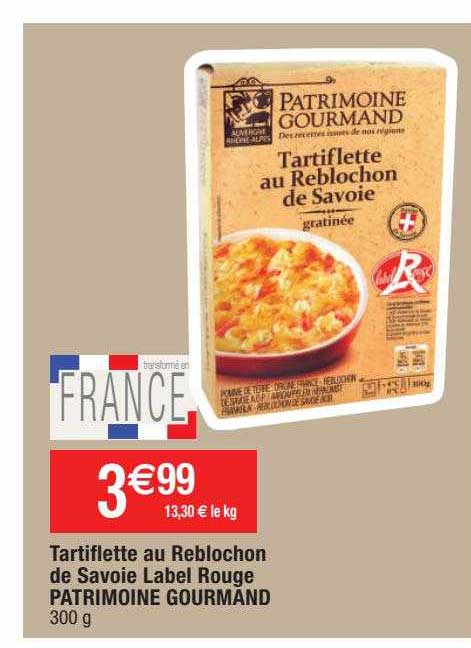 Tartiflette Au Reblochon De Savoie Label Rouge Patrimoine Gourmand