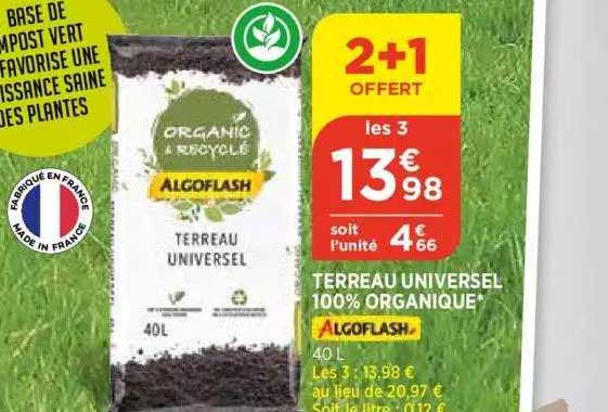 terreau universel 100% organique algoflash