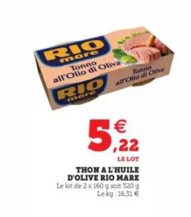 thon à l'huile d'olive rio mare