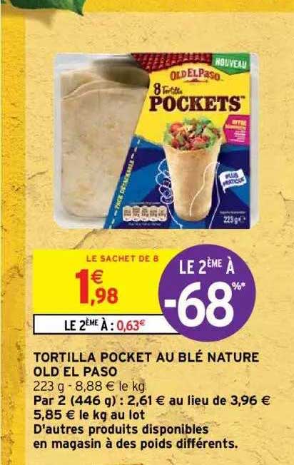 Tortilla Pocket Au Blé Nature Old El Paso