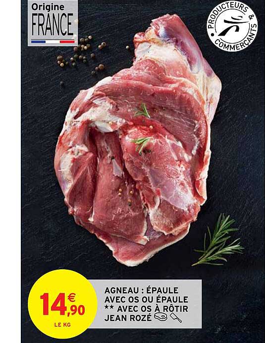 agneau : épaule avec os ou épaule**avec os à rôtir jean rozé