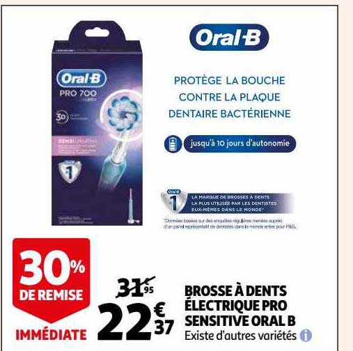 brosse à dents électrique por sensitive oral b
