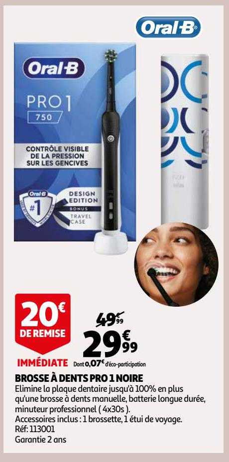 brosse à dents pro 1 noire oral-b