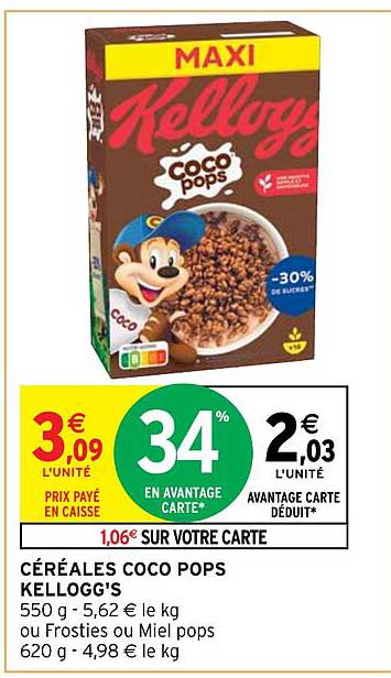 céréales coco pops kellogg's