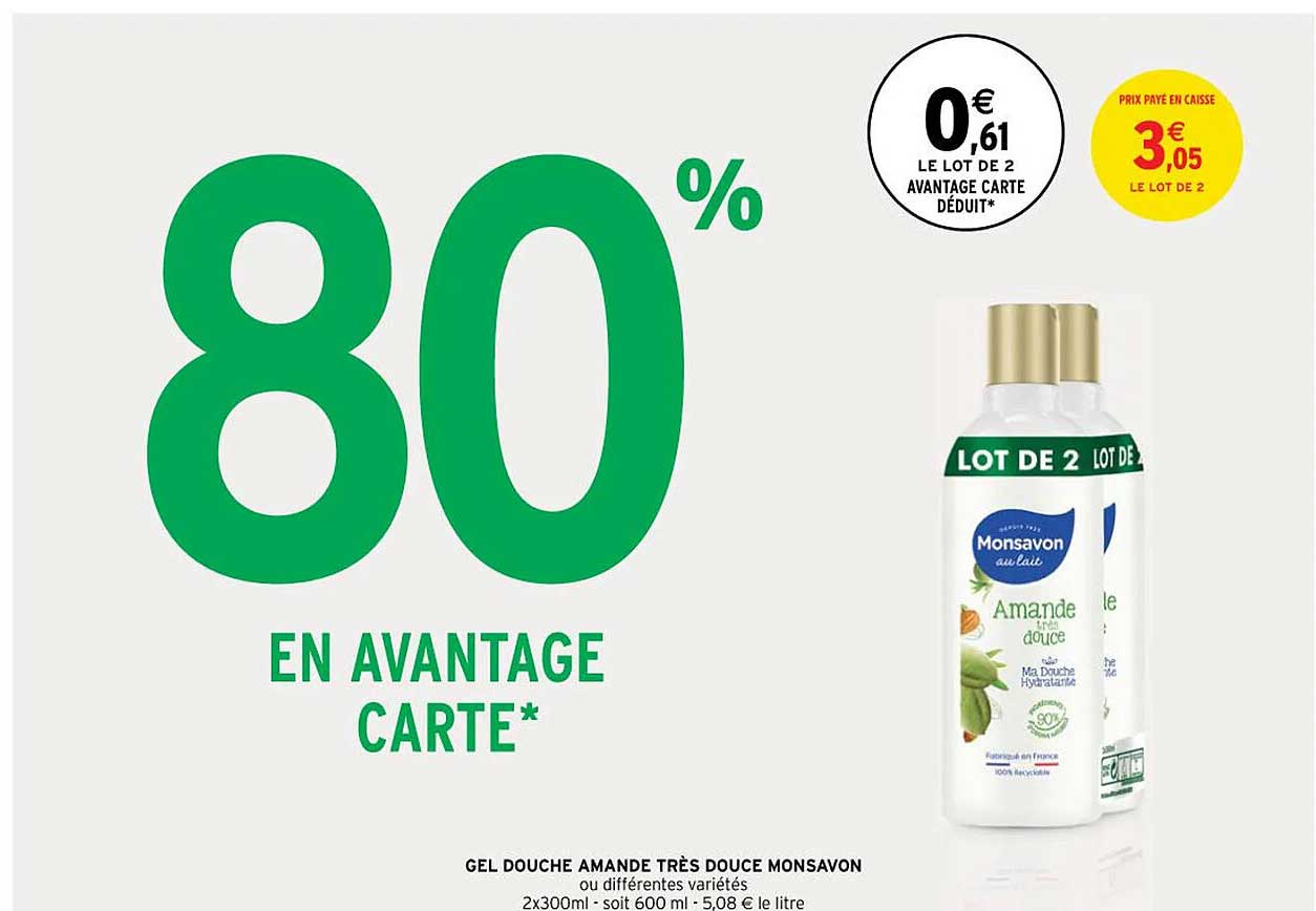 gel douche amande très douce monsavon