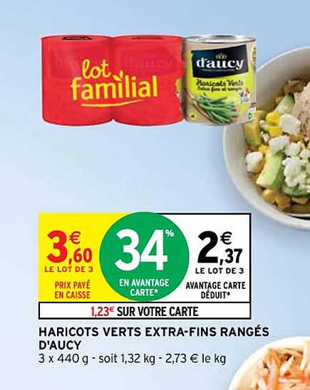 haricots verts extra-fins rangés d'aucy