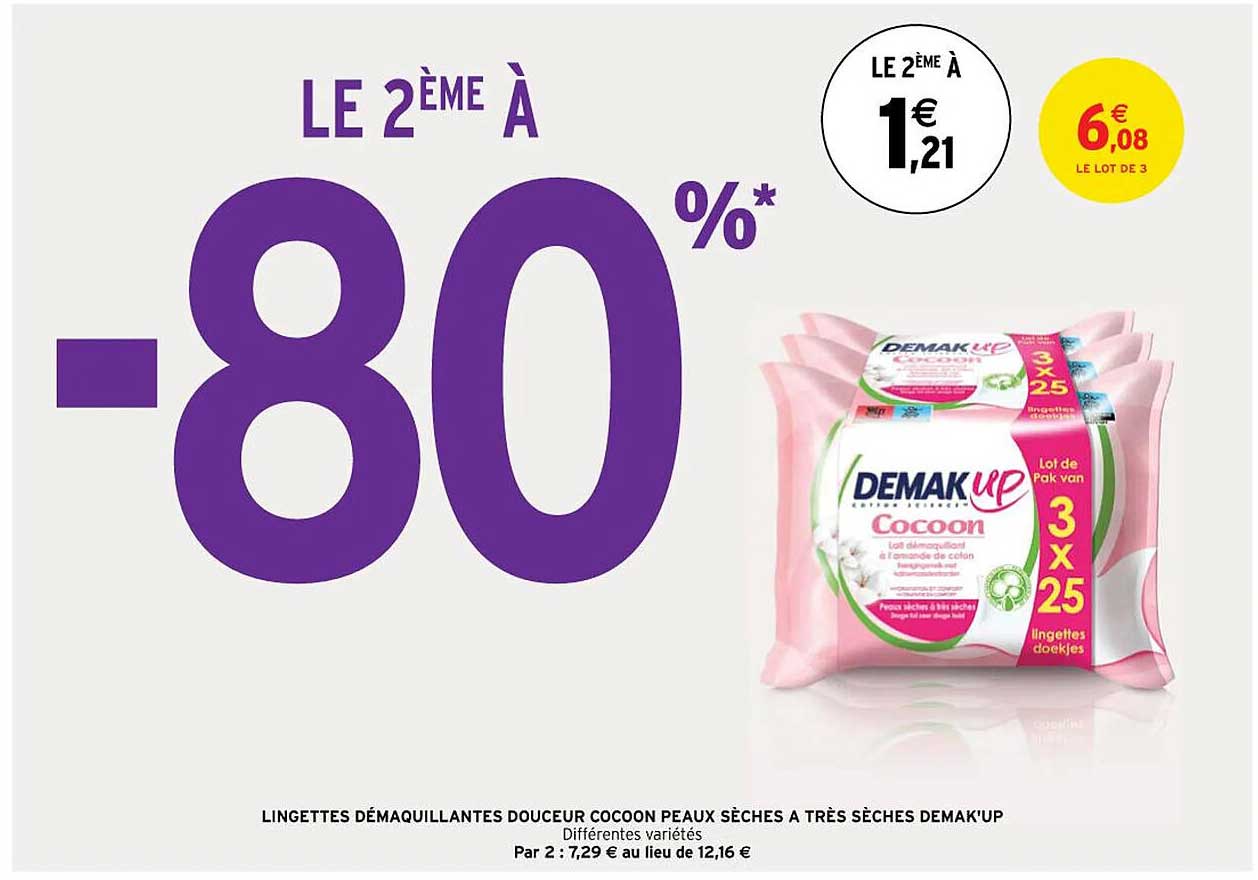 lingettes démaquillantes douceur cocoon peaux sèches à très sèches demak'up