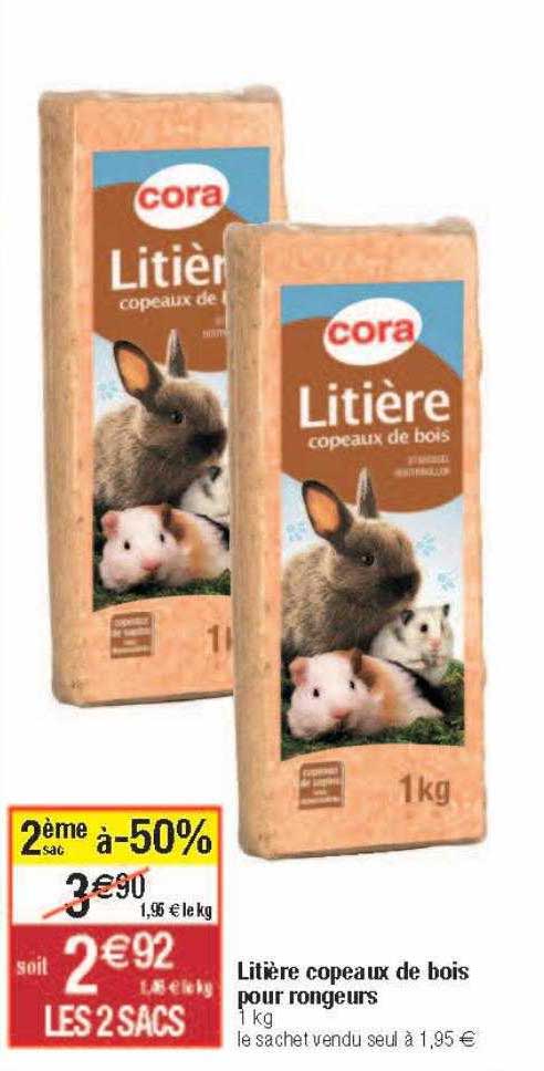 litière copeaux de bois pour rongeurs cora