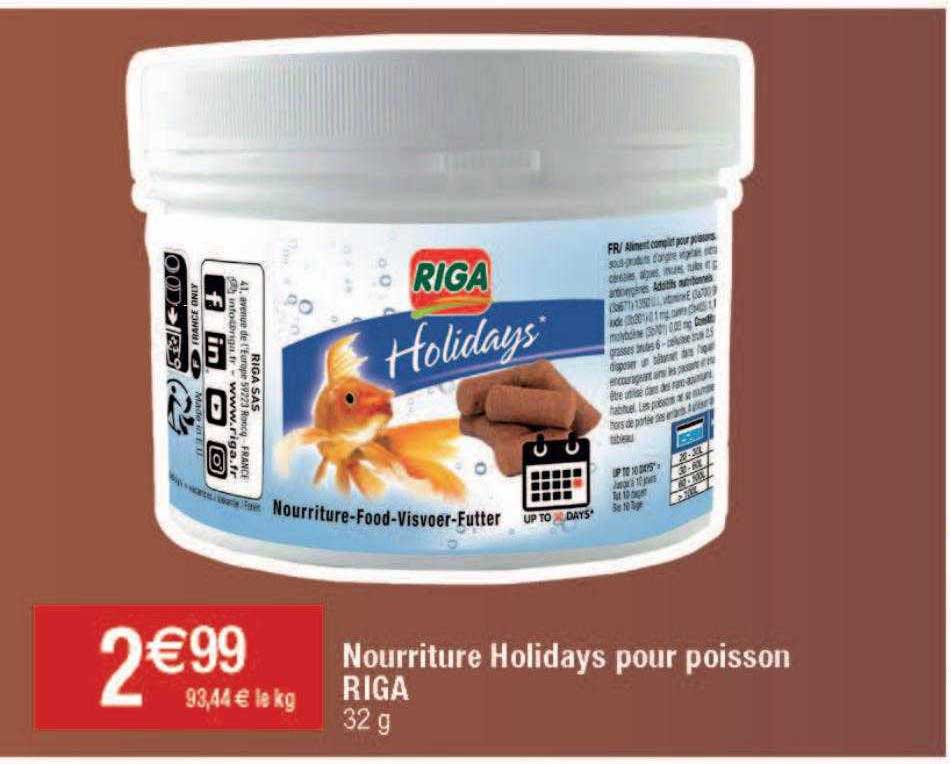 nourriture holidays pour poisson riga