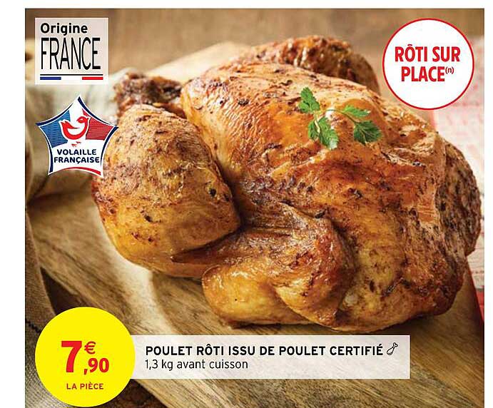 poulet rôti issu de poulet certifié